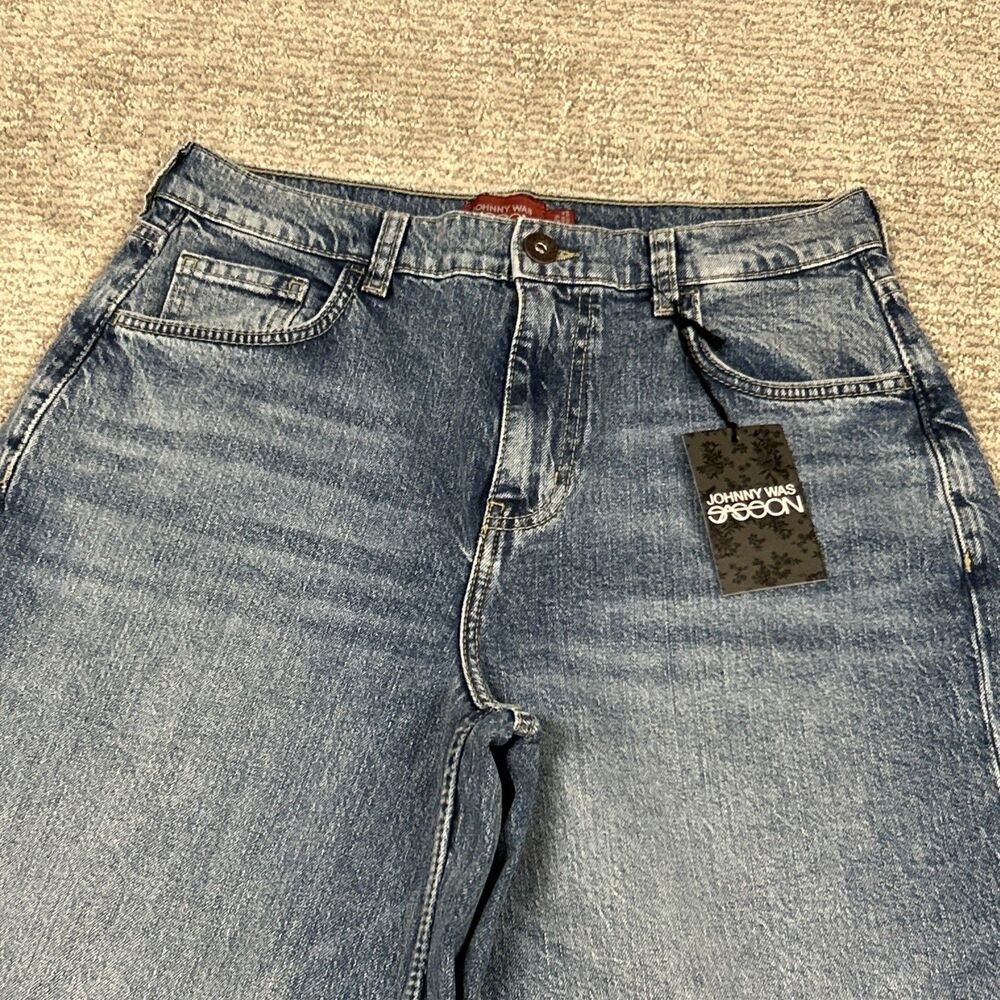 Johnny Was Sasson Jeans Womens 29 Mademoiselle Wide Leg Ankle Crop RD0624-7 New - Picture 2 of 10